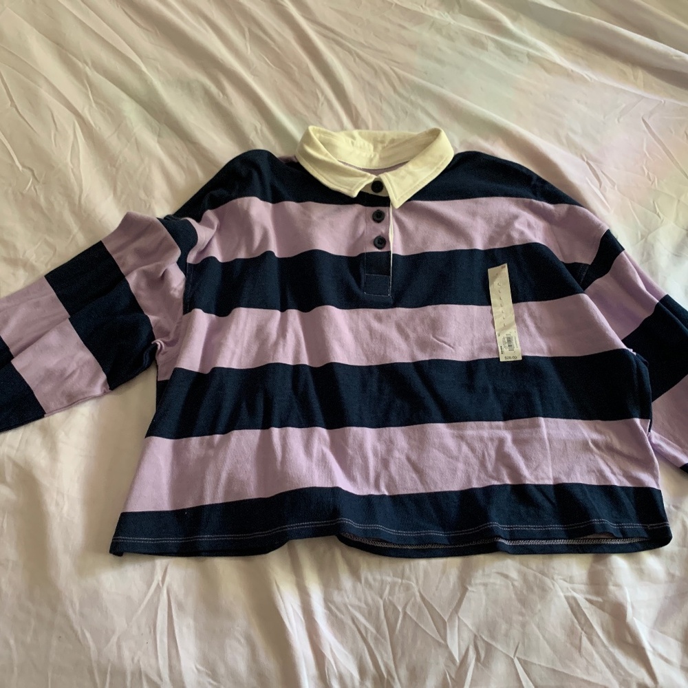 SO  Womens Cropped Long Sleeved Polo Top - Picture 8 of 8